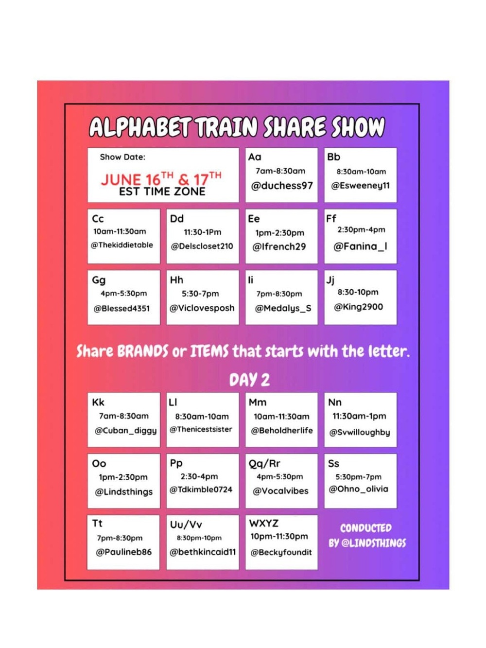 Alphabet Train Share Show Flyer w/@bethkincaid11